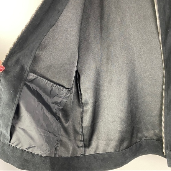 Virgola VintageBlack Full Zip Faux Suede Long Sleeve Jacket Women's Medium Lined - Picture 7 of 11